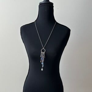 Lia Sophia Silver Necklace with Blue Accents